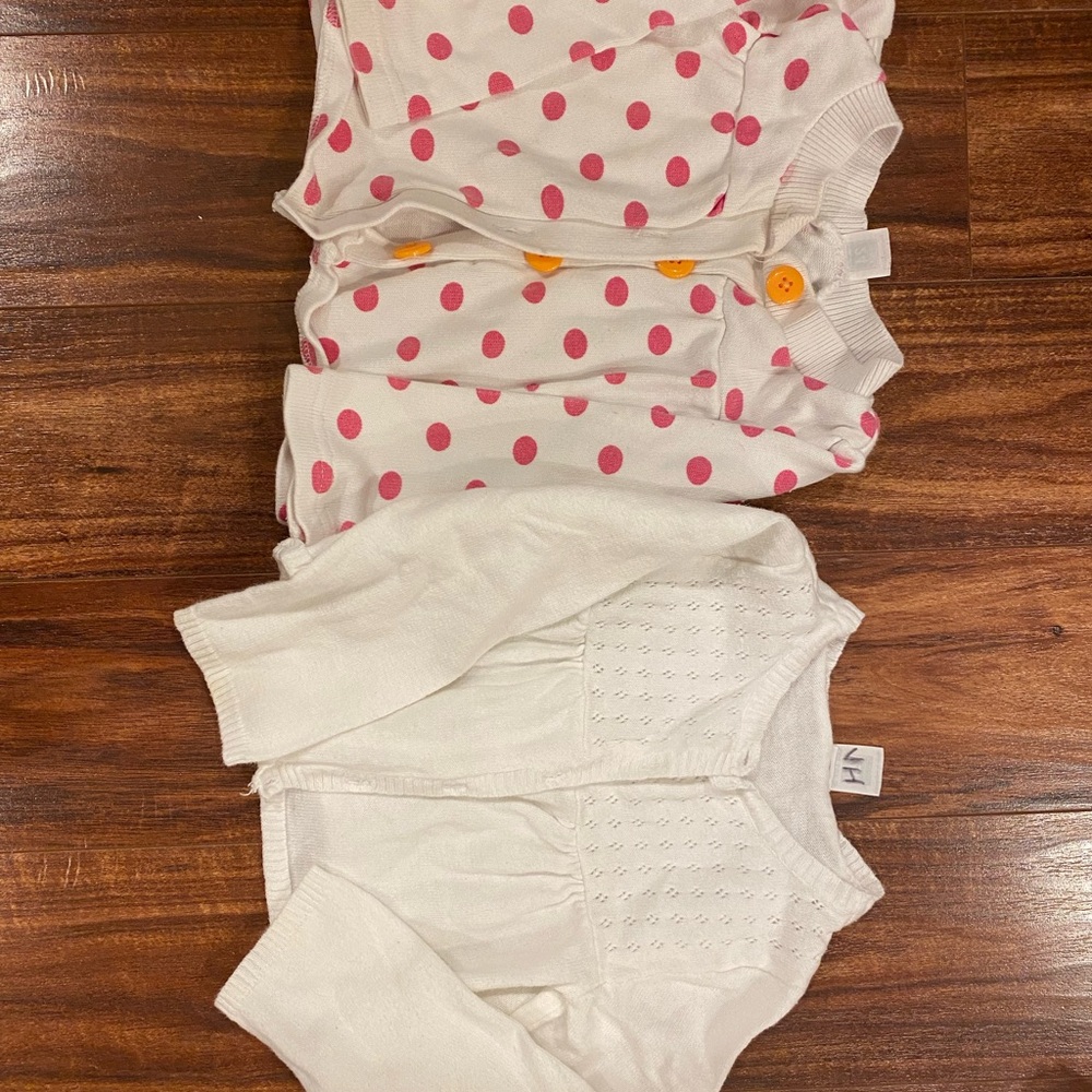 Carter’s Girl 24 month Polka Dot & Pointelle Cardigan Set - Pink and White